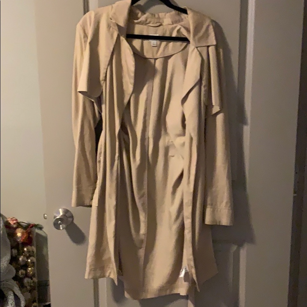Tan trench coat